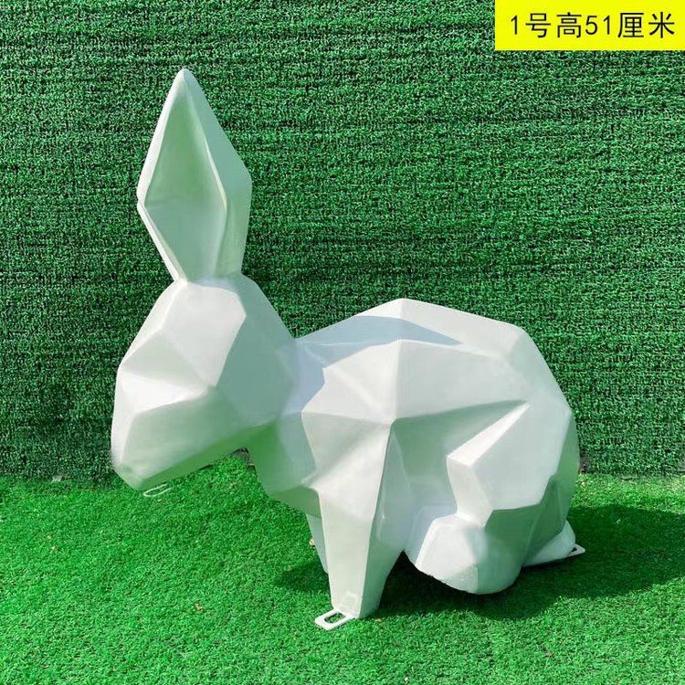 不銹鋼兔子低頭動(dòng)物雕塑