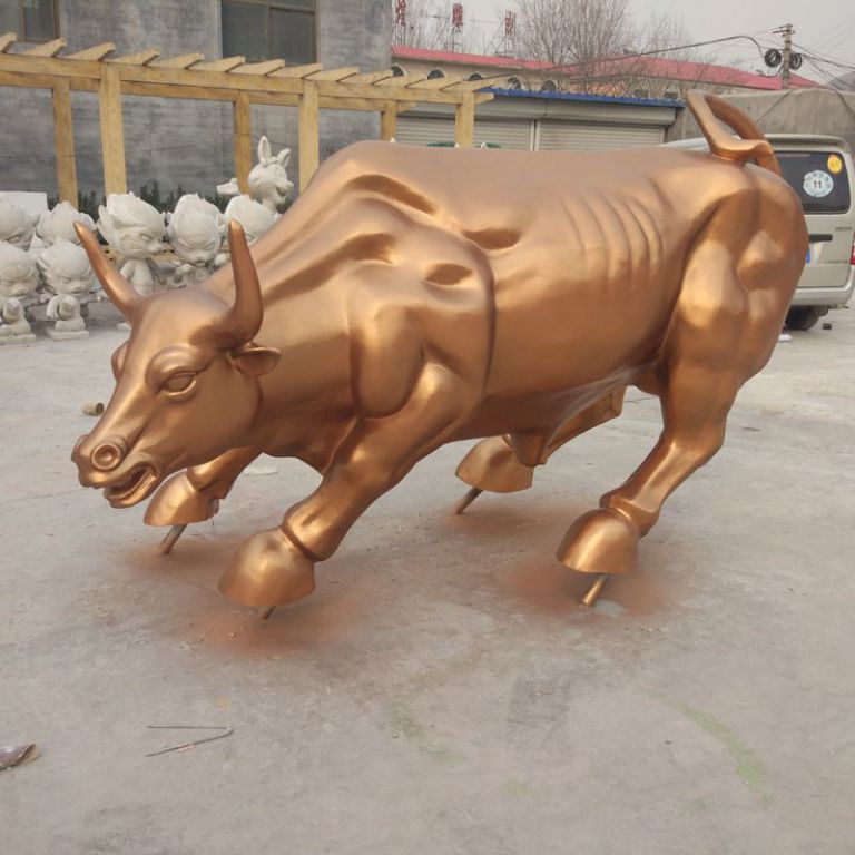 企業(yè)門口動(dòng)物牛銅雕