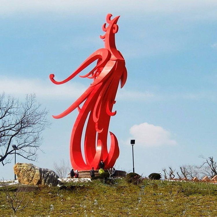 不銹鋼金鳳凰城市標(biāo)志雕塑