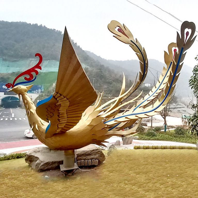 戶外金鳳凰動物銅雕