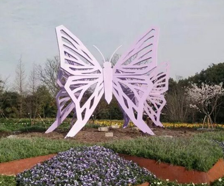 不銹鋼鏤空蝴蝶公園雕塑