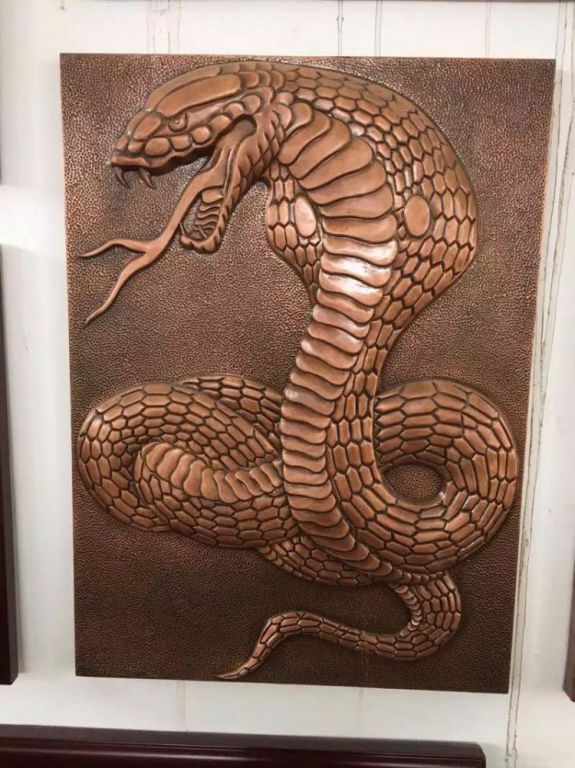 蛇動物浮雕壁畫景觀銅雕