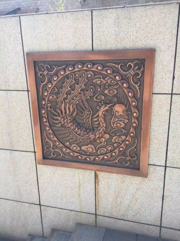 鳳凰戶外浮雕動物銅雕