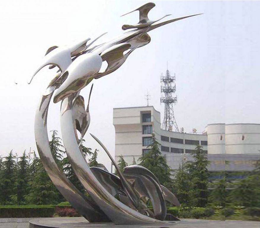 不銹鋼鏡面大雁景觀雕塑