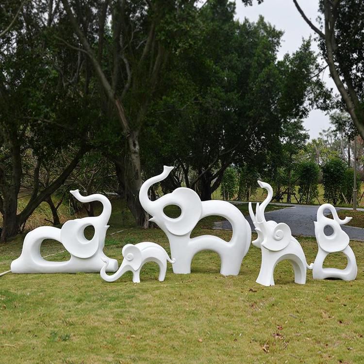 不銹鋼鏤空大象動(dòng)物雕塑
