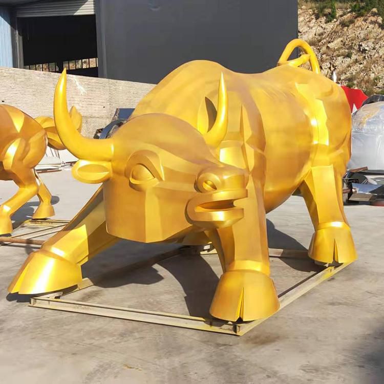金色華爾街牛標(biāo)志銅雕