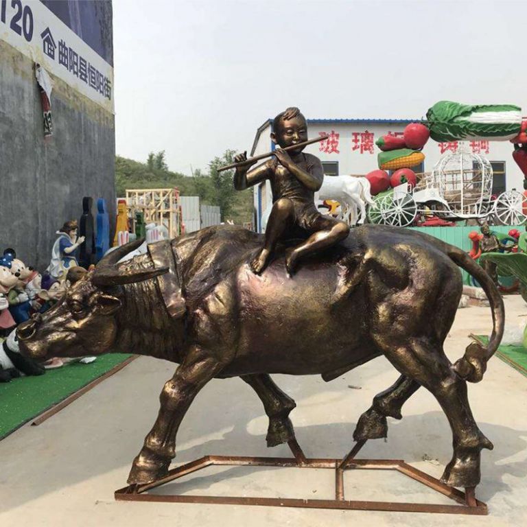 孺子牛動(dòng)物標(biāo)志銅雕