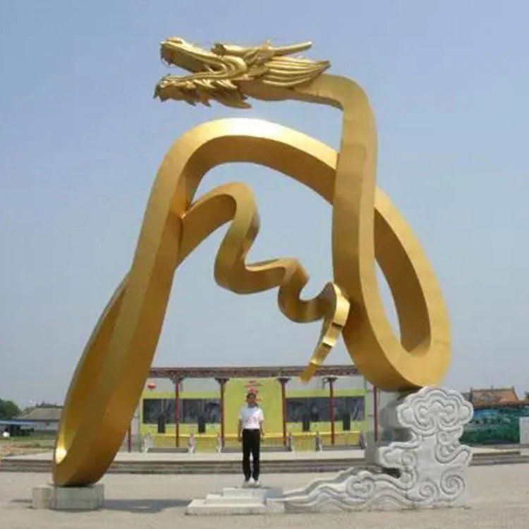 不銹鋼龍標(biāo)志雕塑