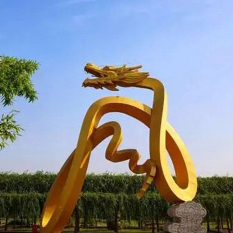 不銹鋼龍動(dòng)物景觀雕塑