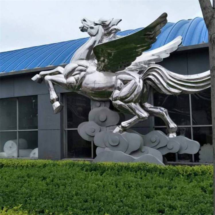 戶外不銹鋼馬動(dòng)物雕塑