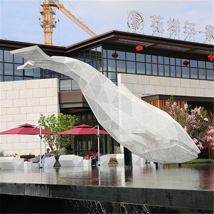 不銹鋼鯊魚動(dòng)物雕塑