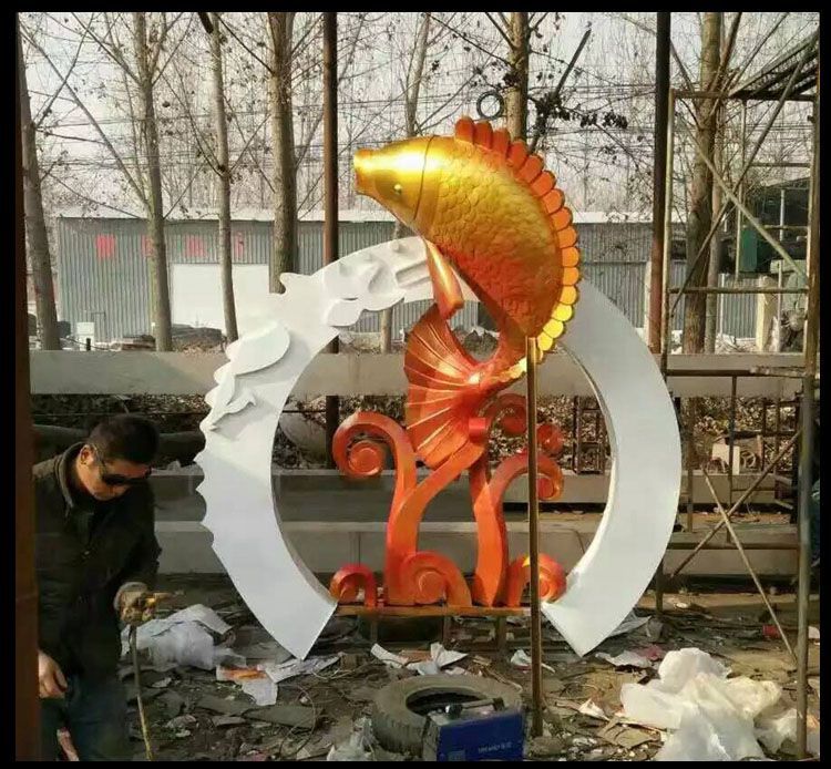 魚(yú)噴水景觀銅雕