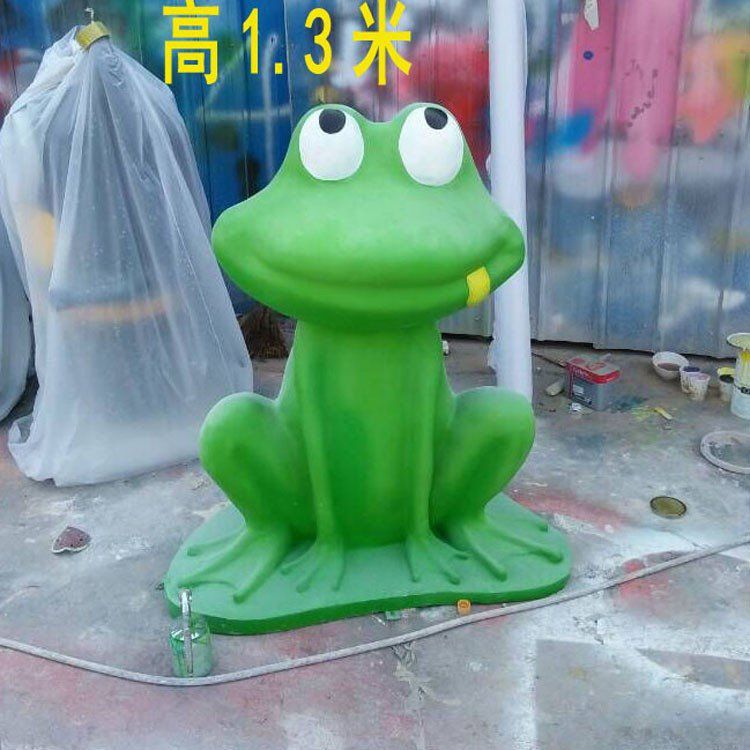 戶外不銹鋼青蛙坐姿雕塑