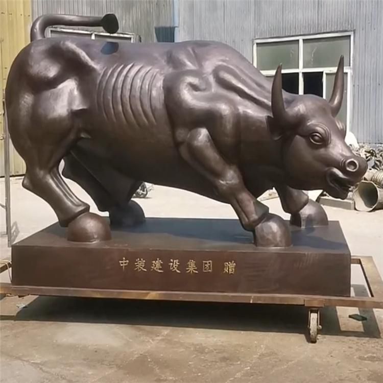商場華爾街牛動物銅雕