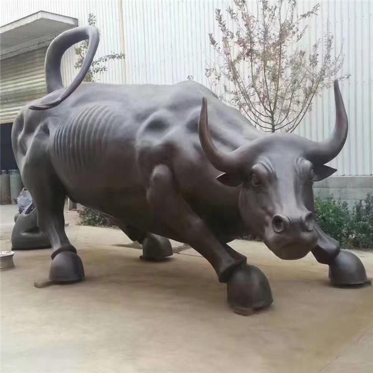 街邊華爾街牛動物銅雕