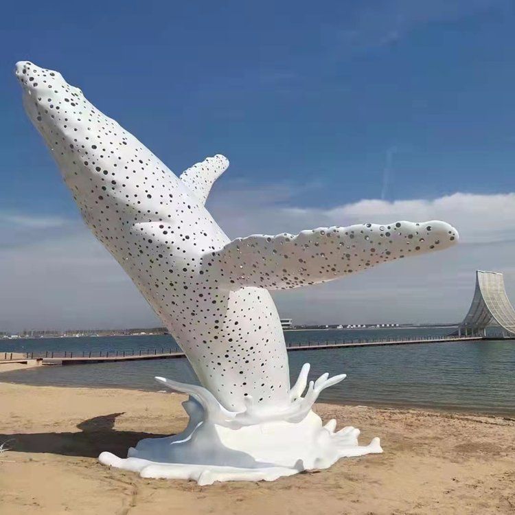 公園不銹鋼魚動(dòng)物雕塑