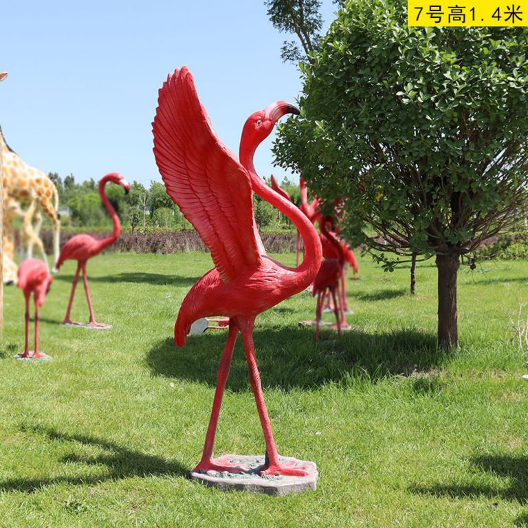 公園不銹鋼火烈鳥動(dòng)物雕塑
