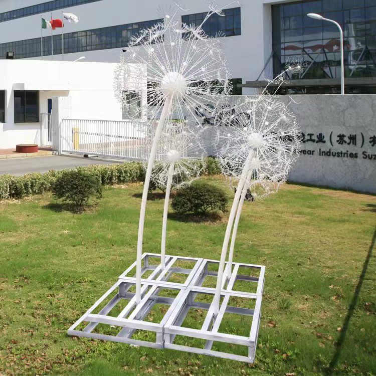 發(fā)光不銹鋼蒲公英雕塑
