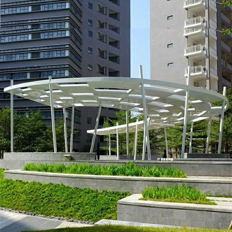 不銹鋼鏤空廊架雕塑
