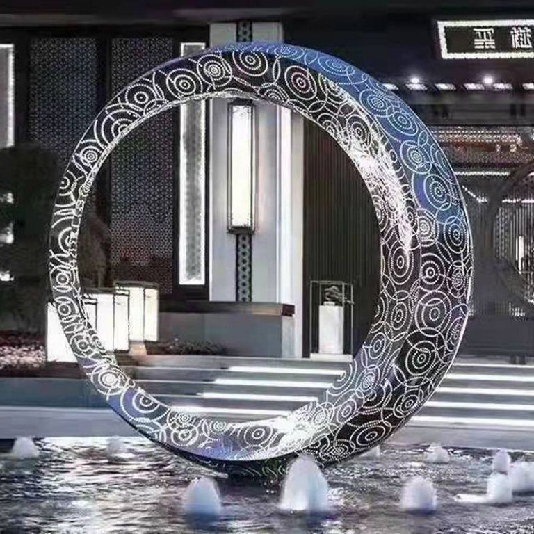 圓環(huán)標(biāo)志不銹鋼雕塑