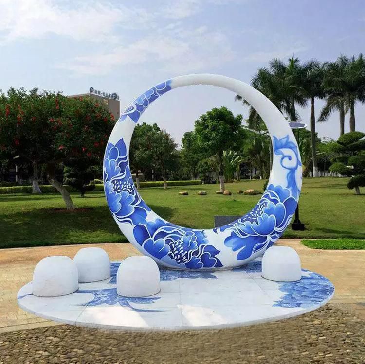 不銹鋼圓環(huán)標(biāo)志雕塑