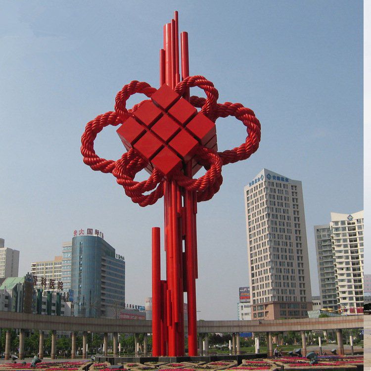 戶外不銹鋼中國結(jié)雕塑