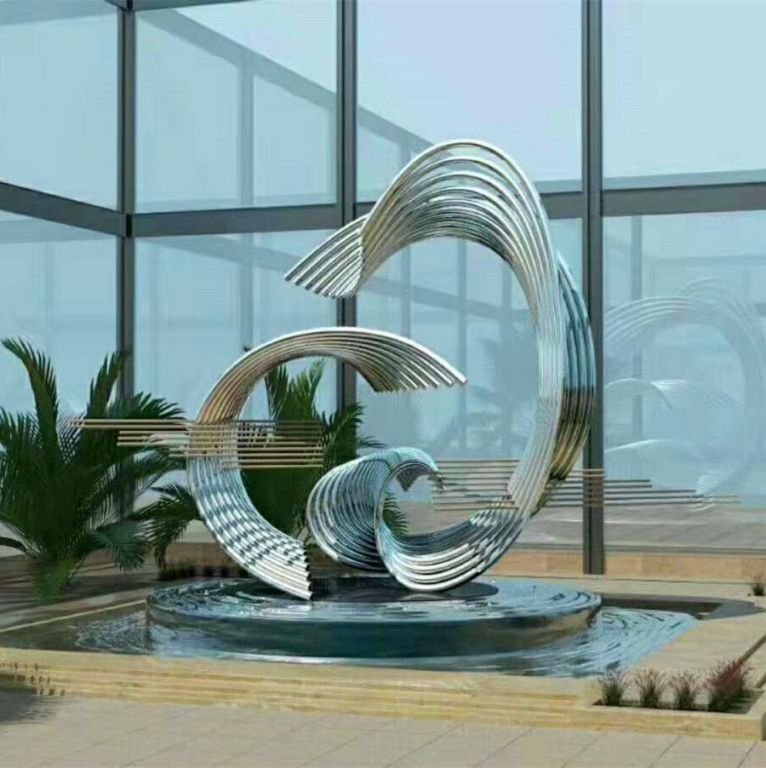 不銹鋼街邊異形圓環(huán)雕塑