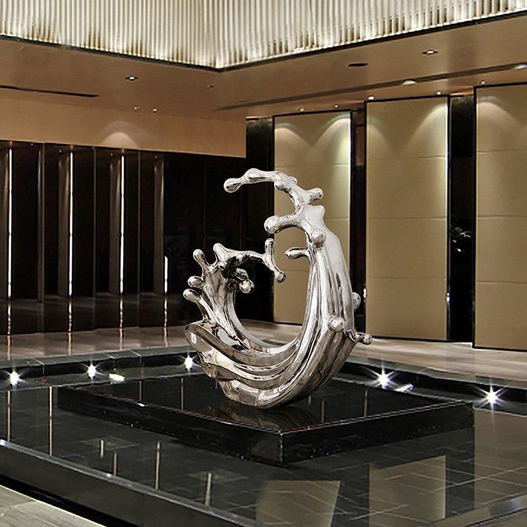 小區(qū)不銹鋼海浪景觀雕塑