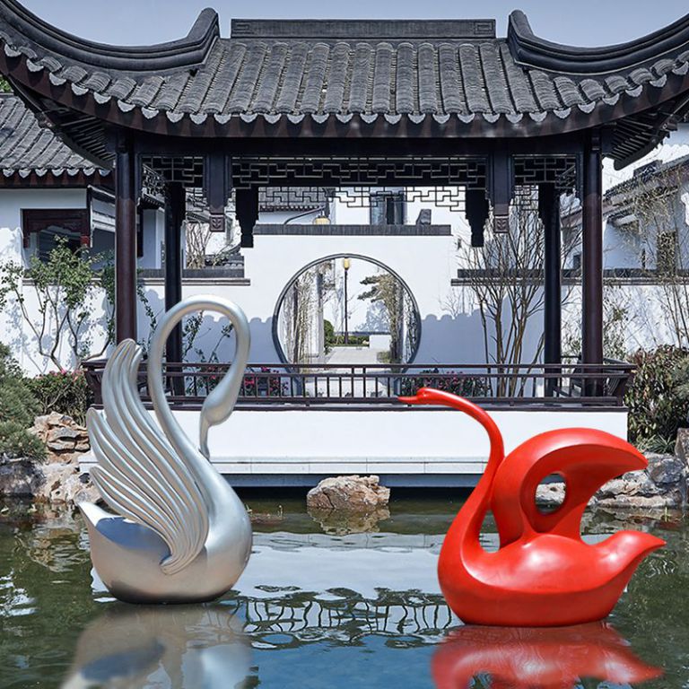 不銹鋼天鵝標志雕塑