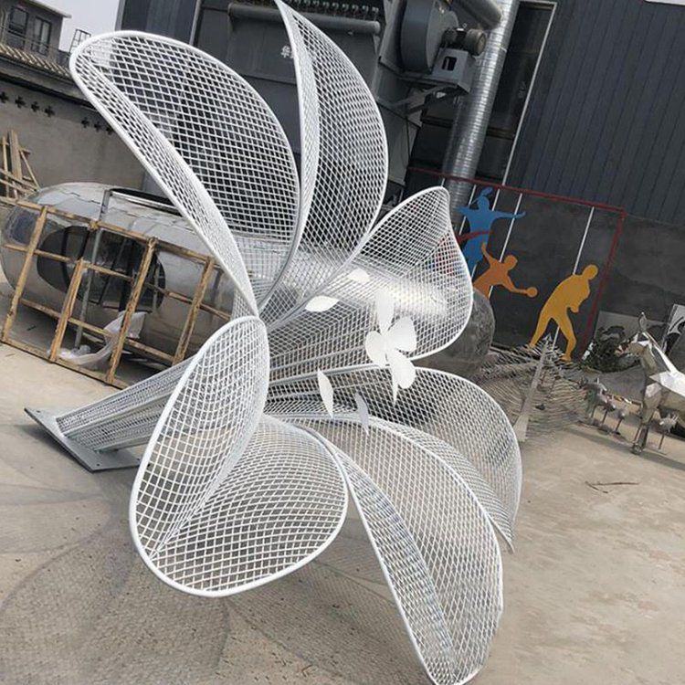 不銹鋼鏡面荷花標志雕塑