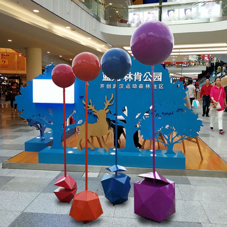 不銹鋼城市彩繪氣球雕塑
