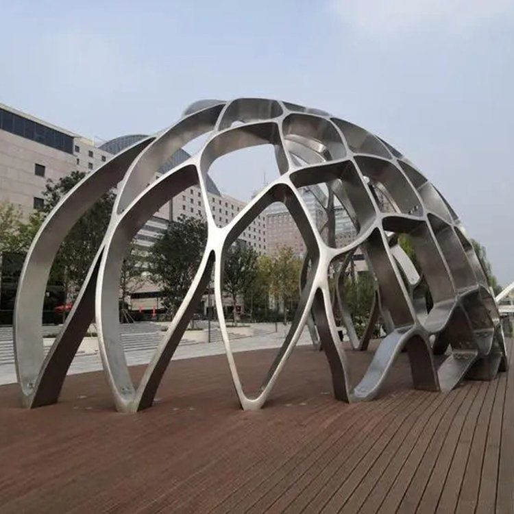 不銹鋼企業(yè)廊架雕塑