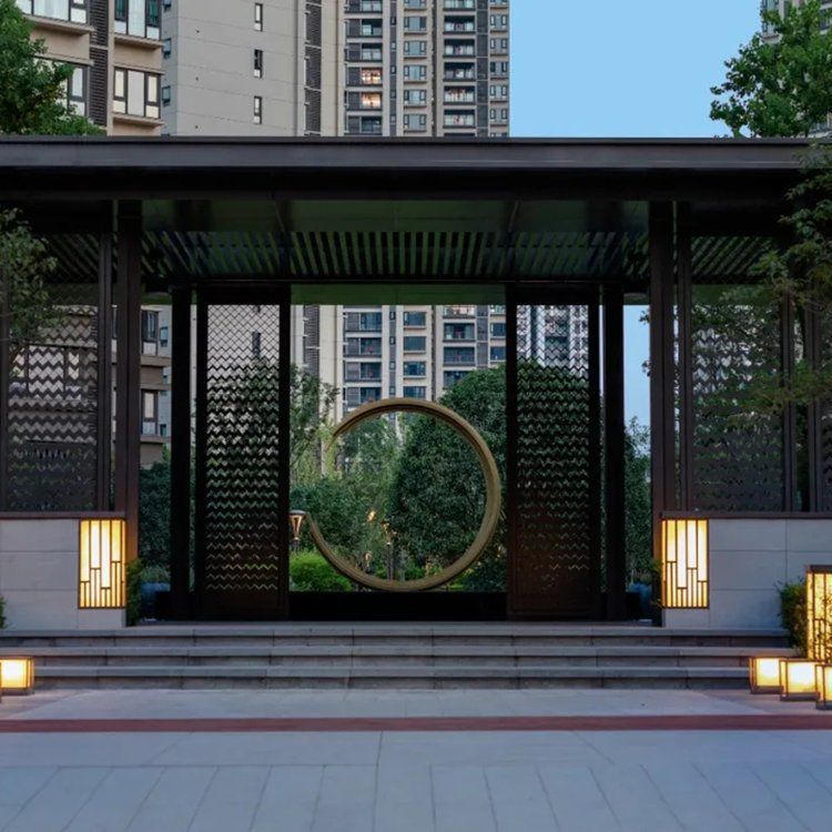 不銹鋼廊架景區(qū)雕塑