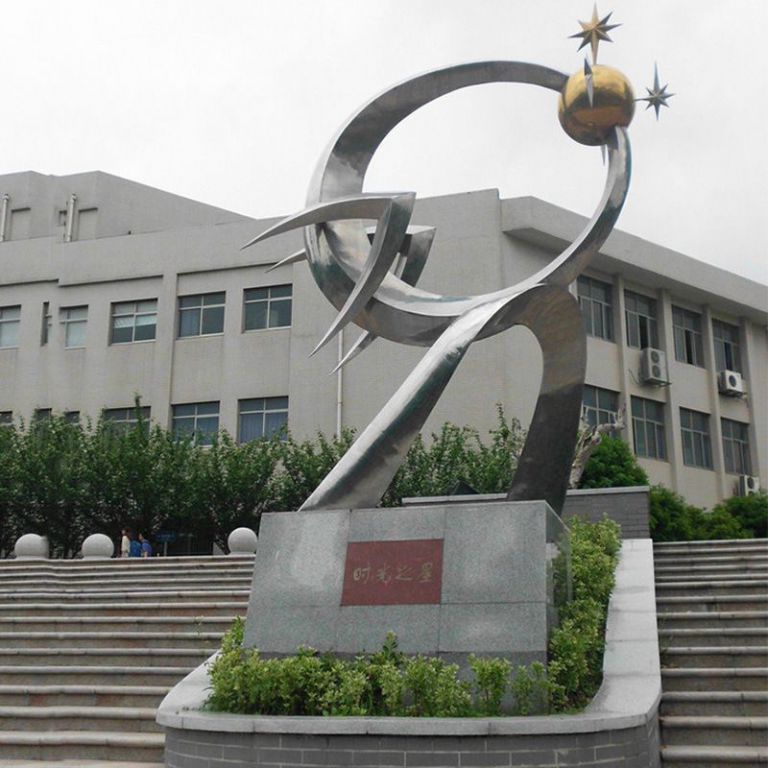 不銹鋼抽象標(biāo)志廣場(chǎng)雕塑