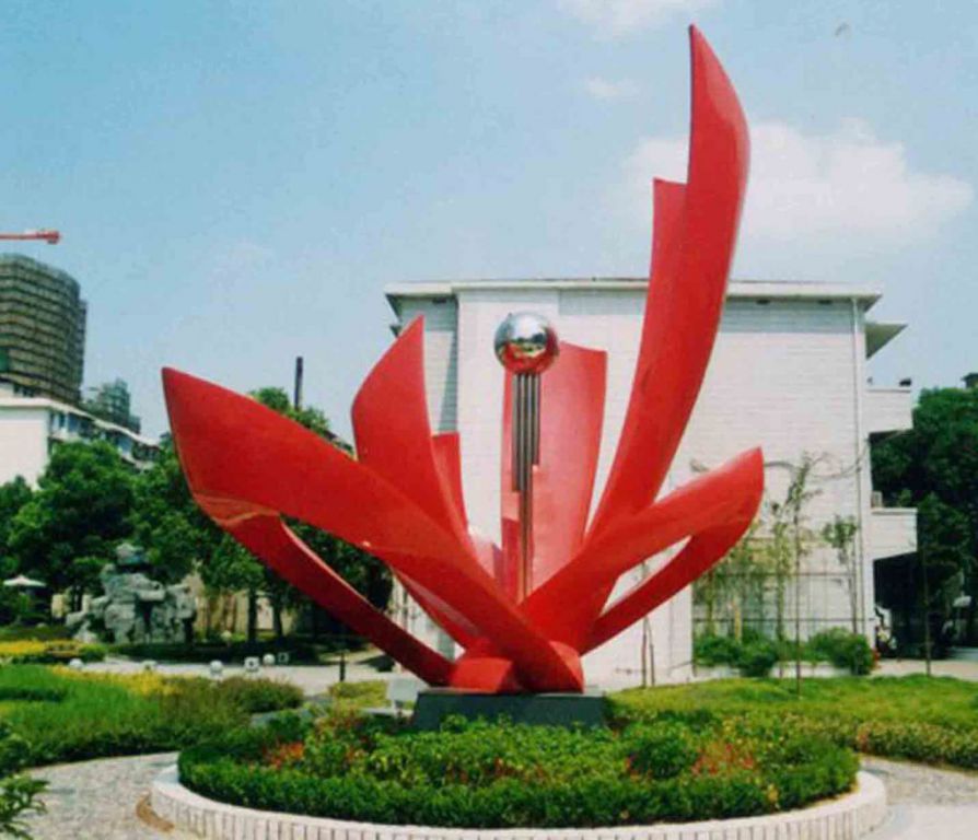 不銹鋼廣場綻放景觀雕塑