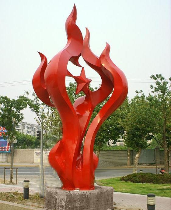 不銹鋼廣場(chǎng)火焰景觀雕塑