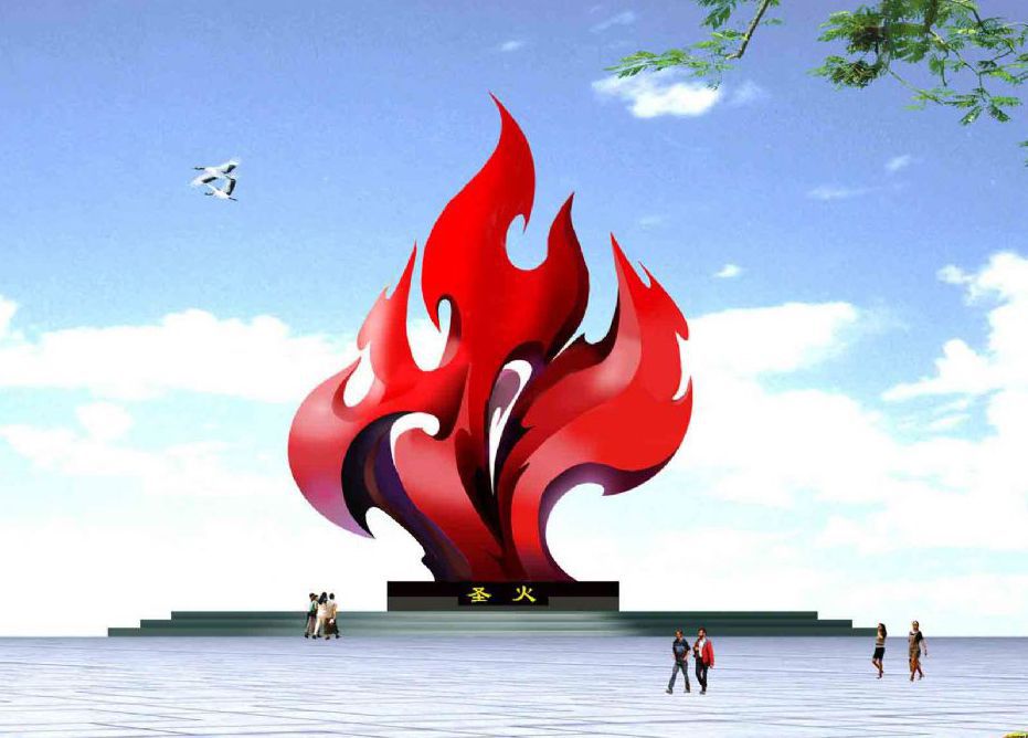 不銹鋼廣場(chǎng)抽象火焰雕塑