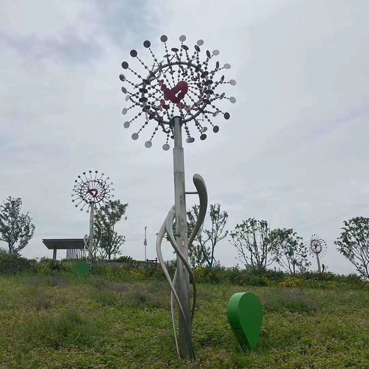 不銹鋼廣場幾何風(fēng)動雕塑