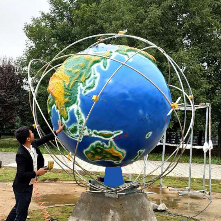 不銹鋼校園地球儀景觀雕塑