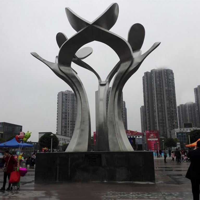 不銹鋼公園標(biāo)志抽象雕塑
