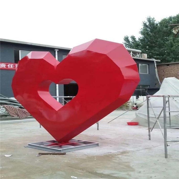 不銹鋼校園愛心景觀雕塑