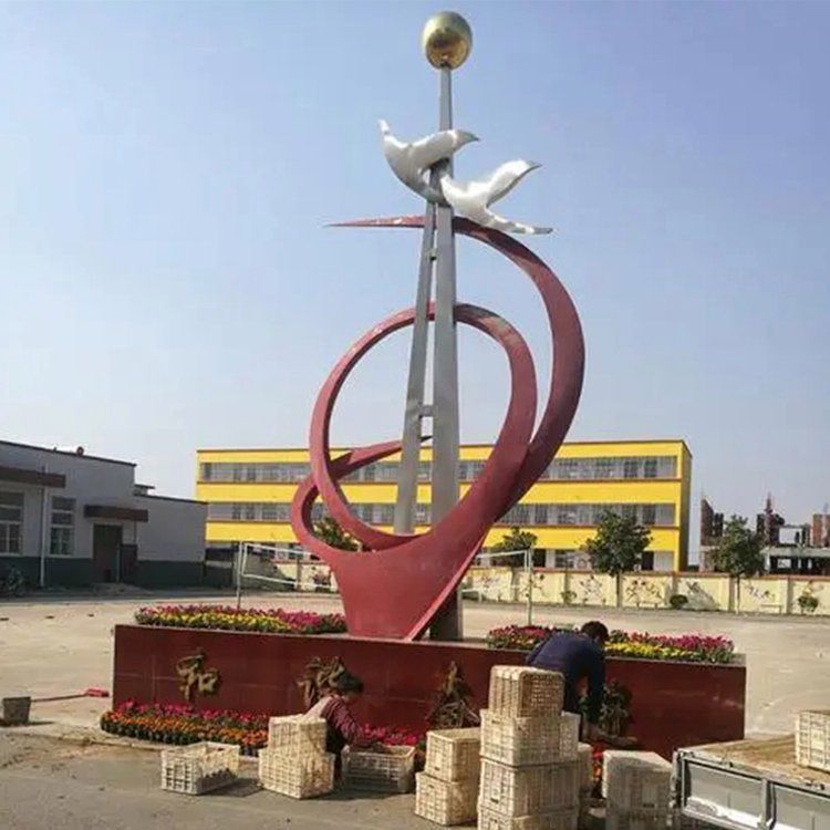 不銹鋼校園圓環(huán)景觀雕塑