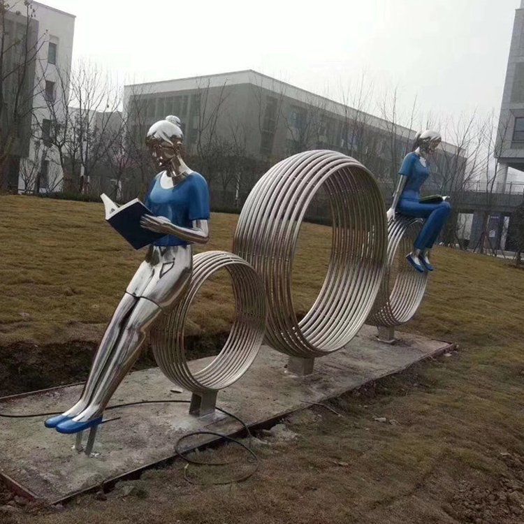 不銹鋼校園標(biāo)志景觀雕塑
