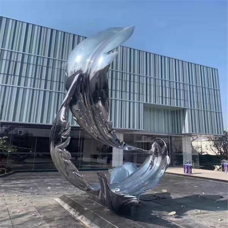 不銹鋼鏡面羽毛標志雕塑