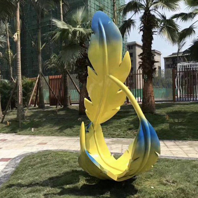 不銹鋼羽毛標志景觀雕塑