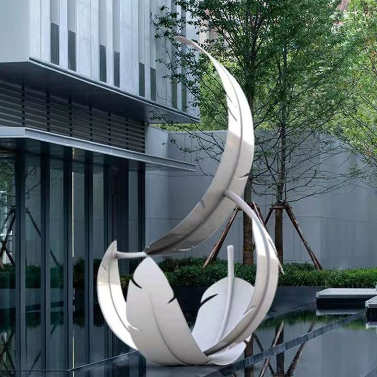 不銹鋼城市羽毛景觀雕塑