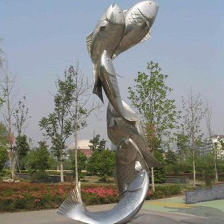 不銹鋼魚文化標志景觀雕塑