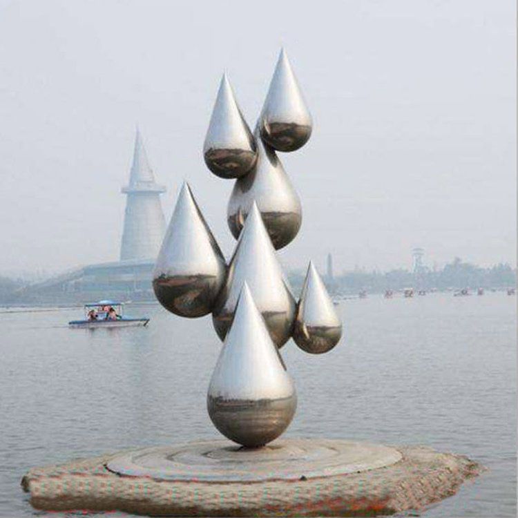 不銹鋼鏡面水滴景觀雕塑