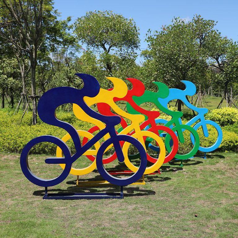 不銹鋼公園自行車景觀雕塑