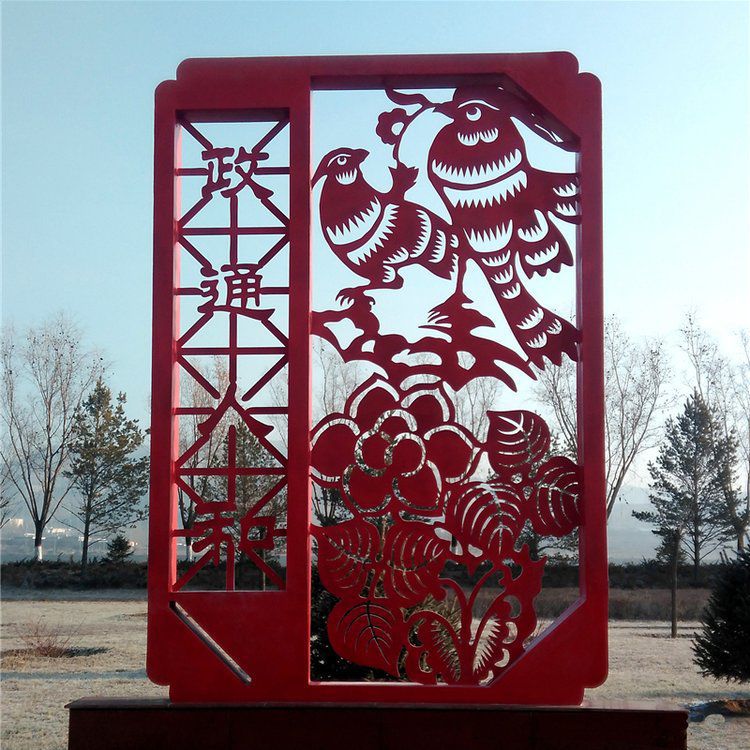不銹鋼剪紙園林景觀雕塑